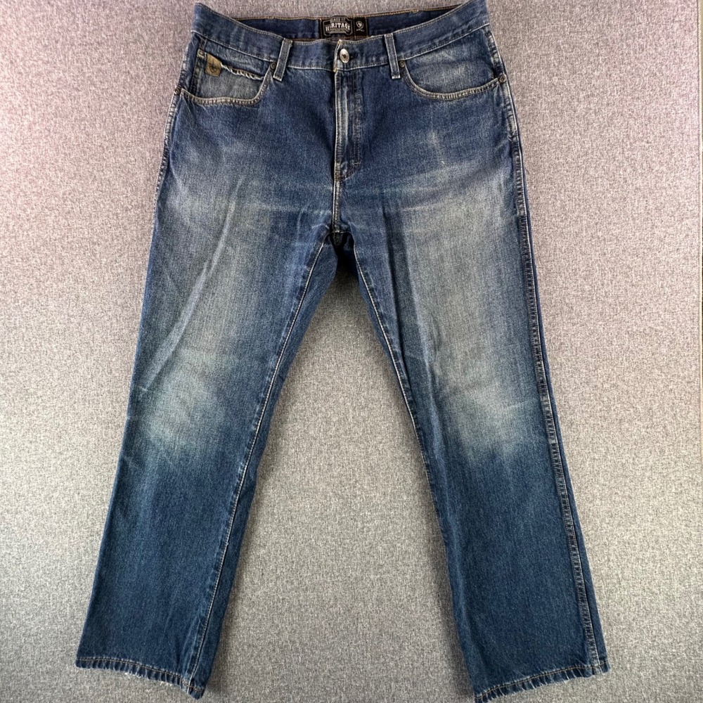 Ariat Jeans Mens 38/34 Heritage Relaxed Fit Blue Denim Medium Wash 100% Cotton